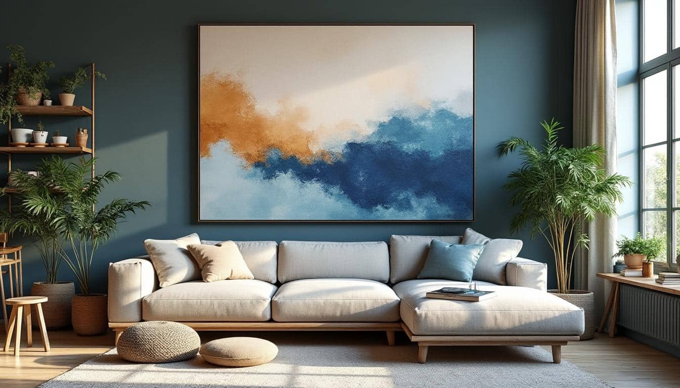 Des idées de couleurs pour une toile murale dans le séjour