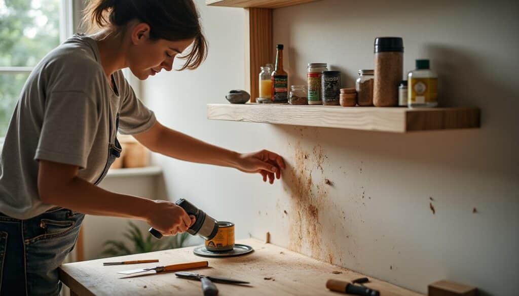 Étapes pour l'installation d'étagères à la maison avec un marteau cloueur