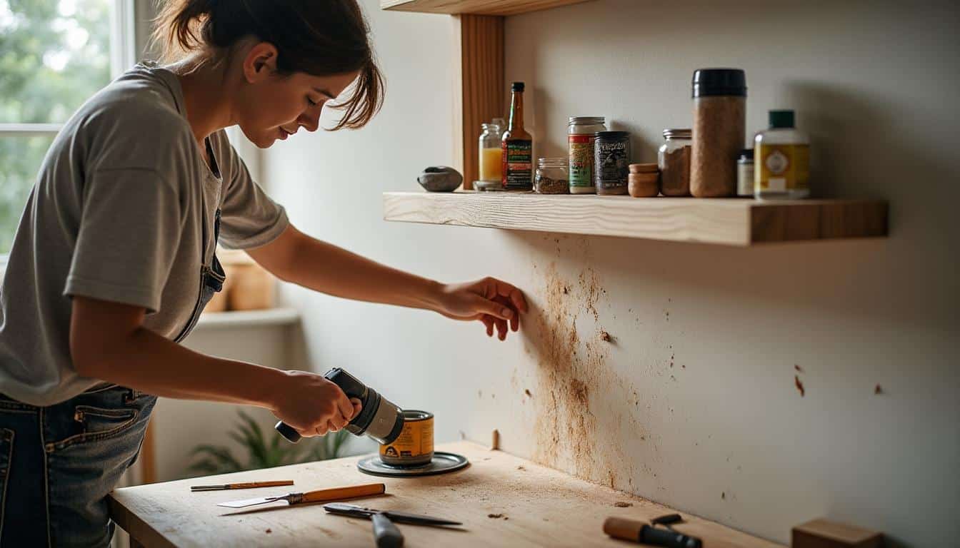 Étapes pour l'installation d'étagères à la maison avec un marteau cloueur