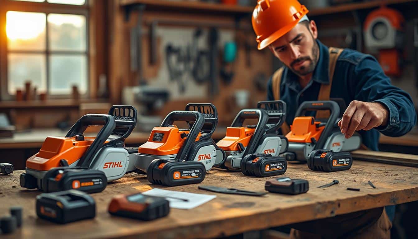 Illustration: Quels sont les modèles actuels de scie Stihl à batterie et comment les différencier ?
