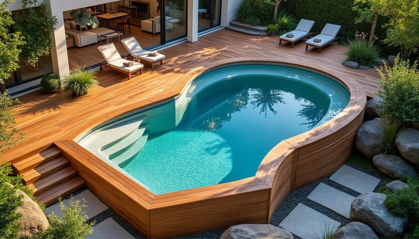 Illustration: Les formes et matériaux pour une piscine en bois originale et design