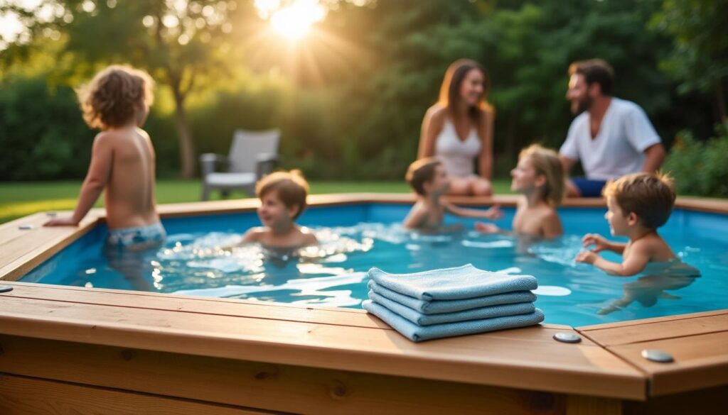 Piscine hexagonale hors sol en bois : élégance et praticité
