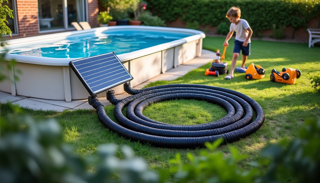 Illustration: Comprendre le fonctionnement du chauffage solaire pour une piscine hors sol